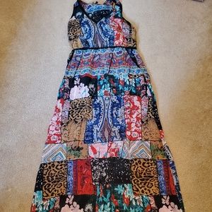 Anthropologie Multipattern Maxi Dress